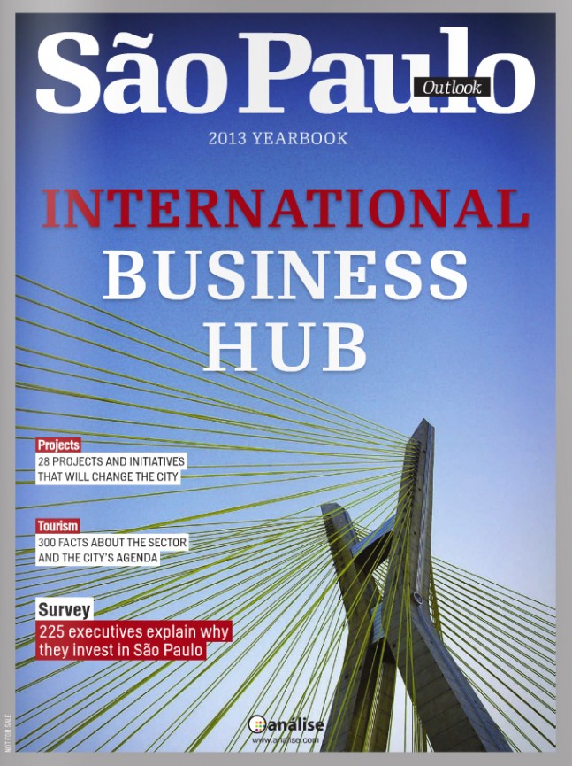 Capa da revista Outlook São Paulo de 2013: um ícone de São Paulo como cidade global.